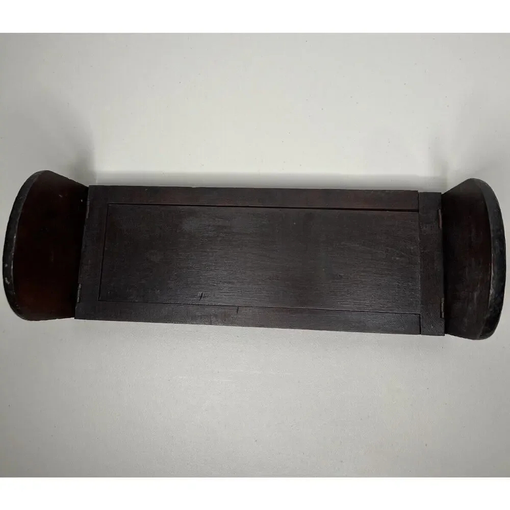 Vintage Expandable Slide Wooden Book Shelf Native American
